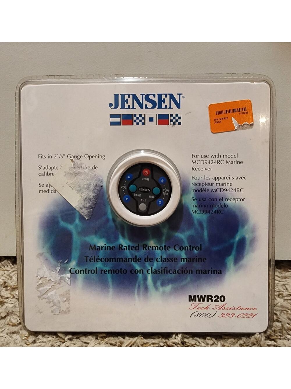 Jensen MWR20 Marine Stereo Remote Control Receiver NOS In Package White